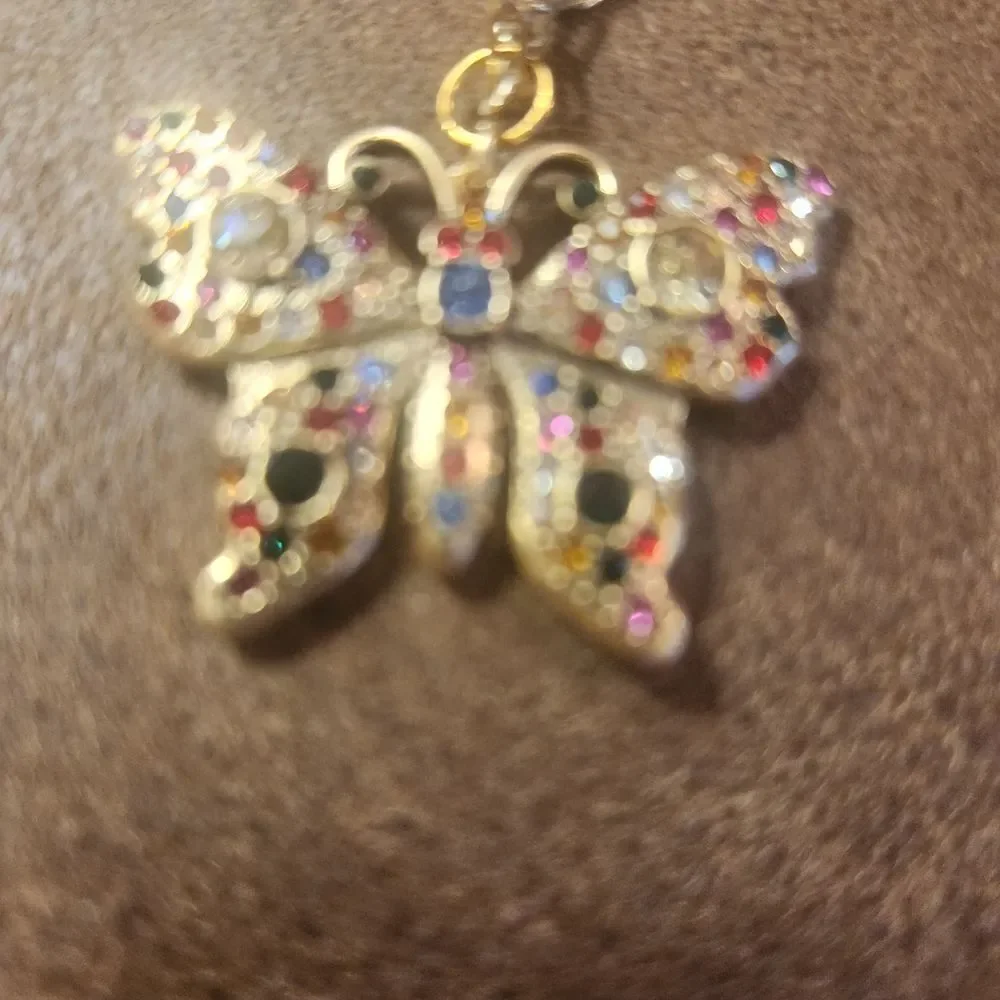 Gucci Colorful Butterfly Pendant With Unbranded Chain